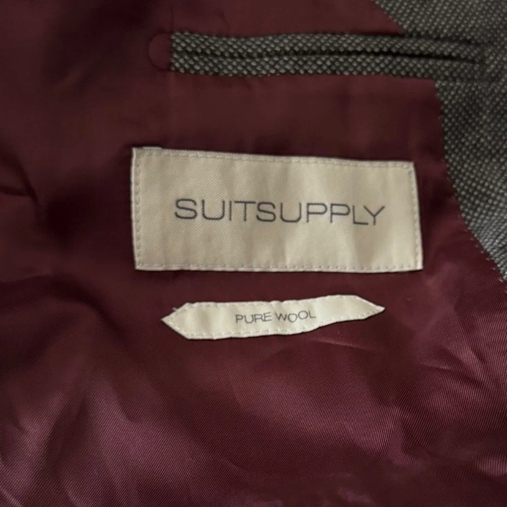 Suitsupply Lazio Suit Jacket Men 40L Grey Pure Wool P47071 Slim Blazer Formal